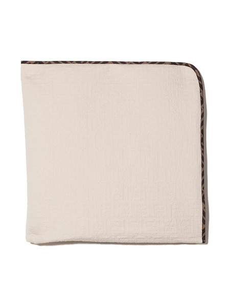 Fendi Kids Piped Trim Baby Blanket - Neutrals 
