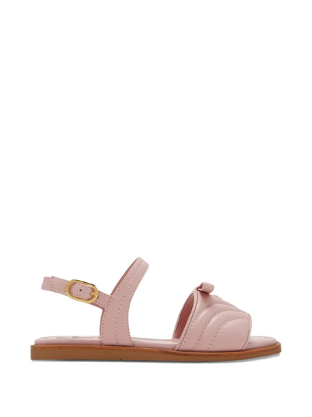  Fendi Kids Quilted Bow Sandals - Pink 