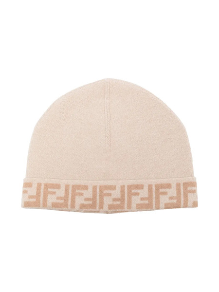  Fendi Kids Reversible Beanie Hat - Neutrals 