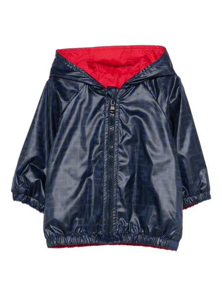  Fendi Kids Reversible Hooded Jacket - Blue 