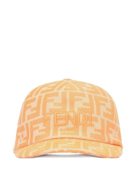  Fendi Kids Roma Pattern Baseball Cap - Orange 