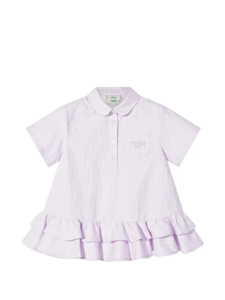  Fendi Kids Ruffled Buttoned Dress - Purple 