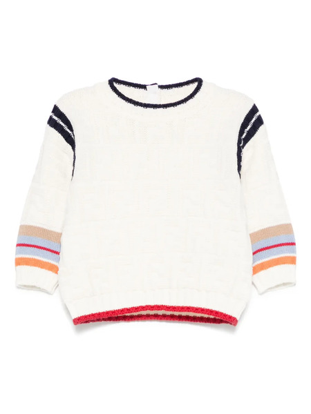  Fendi Kids Stripe-detail Jumper - Neutrals 