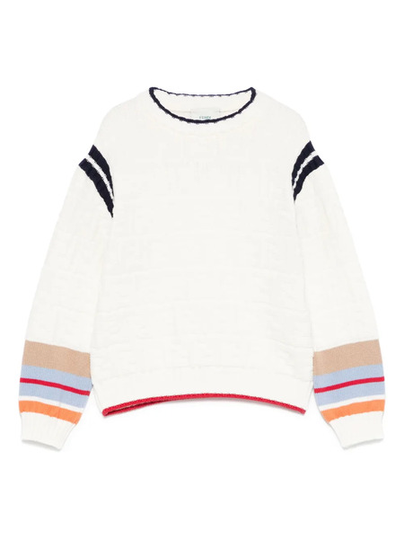  Fendi Kids Stripe-detail Jumper - Neutrals 