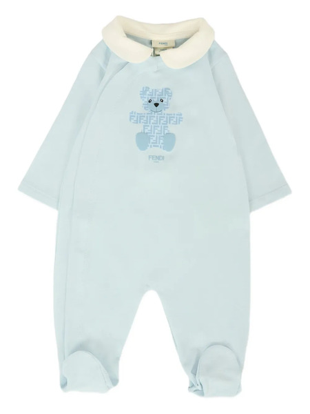  Fendi Kids Teddy-print Babygrow (set Of Three) - Blue 