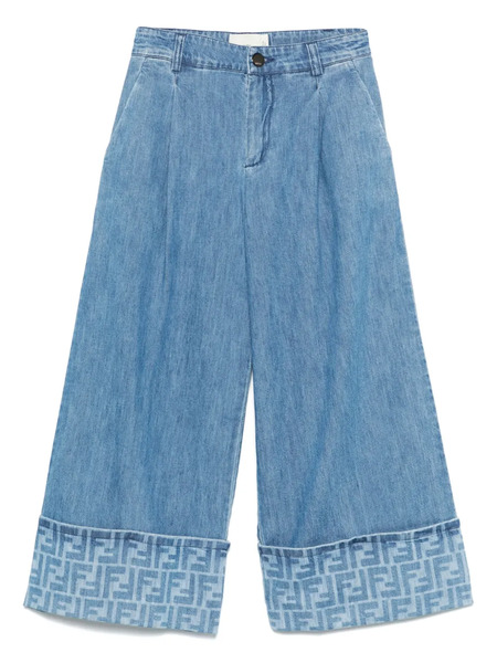  Fendi Kids Wide-leg Jeans - Blue 