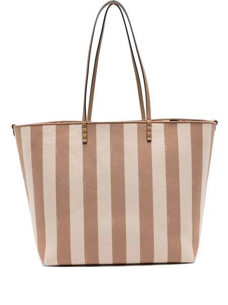  Fendi Large Striped Tote Bag - Neutrals 