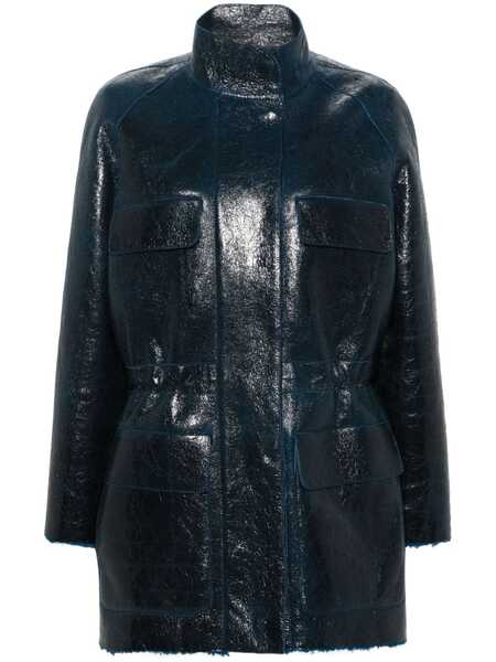  Fendi Leather Coat - Blue 