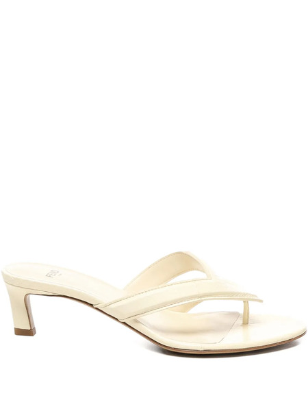  Fendi Leather Heeled Sandals - Yellow 