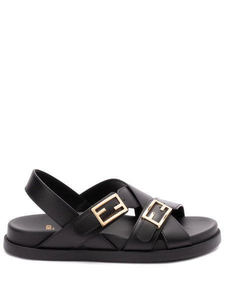  Fendi Leather Sandals - Black 