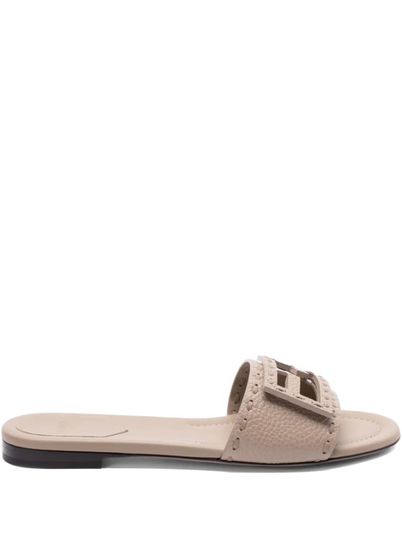  Fendi Leather Slides - Grey 