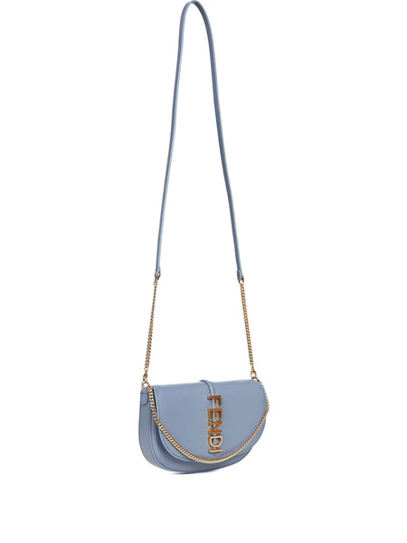  Fendi Lettering Chain Cross Body Bag - Blue 