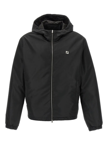  Fendi Logo Bomber Jacket - Black 