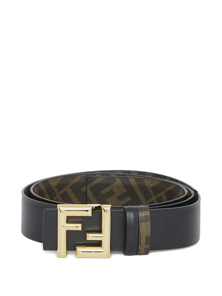  Fendi Logo-buckle Leather Belt - Black 