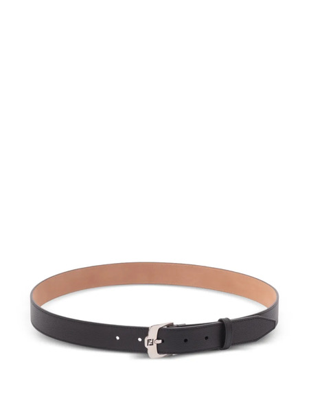  Fendi Logo-buckle Leather Belt - Black 