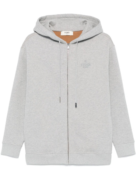  Fendi Logo-embroidered Hoodie - Grey 