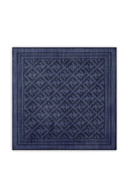  Fendi Logo-pattern Bandana Scarf - Blue 
