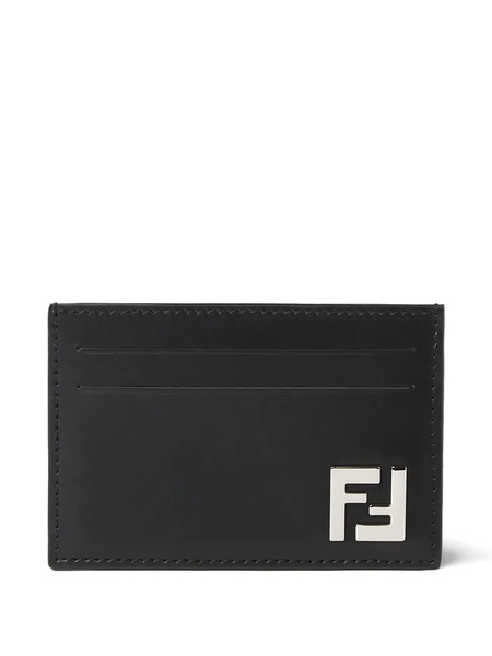  Fendi Logo-plaque Leather Cardholder - Black 