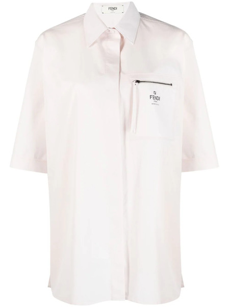  Fendi Logo-print Cotton Shirt - Pink 