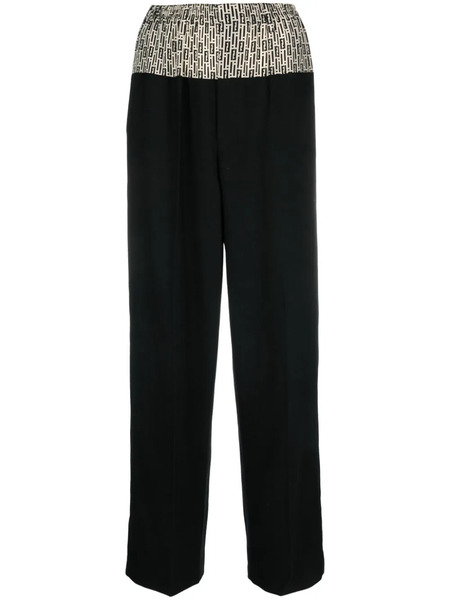  Fendi Logo-print Tailored Trousers - Black 