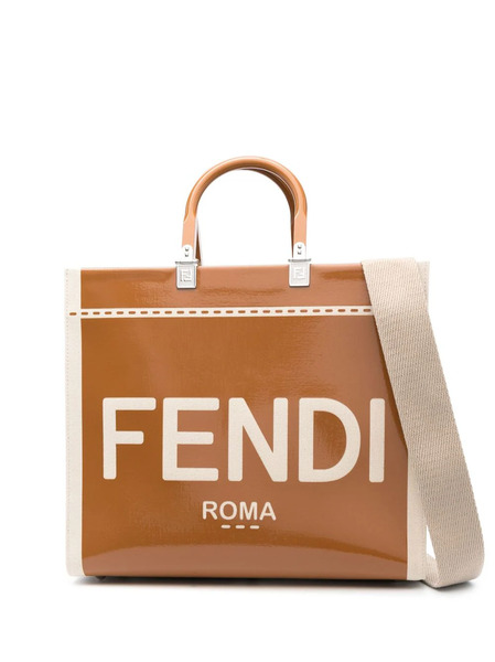  Fendi Logo-print Tote Bag - Brown 