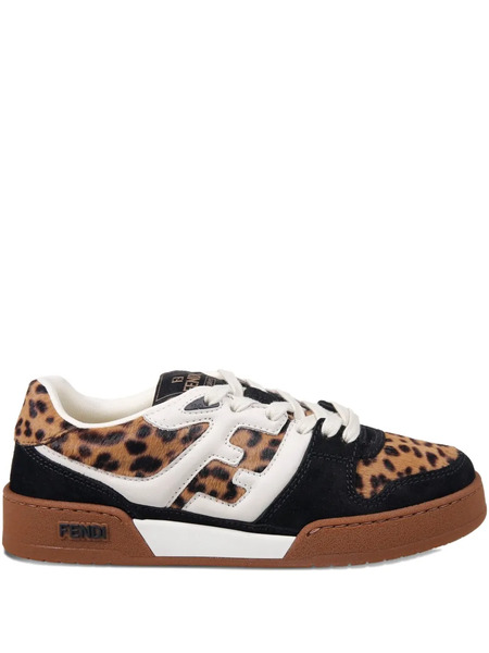  Fendi Match Leopard-print Sneakers - Brown 