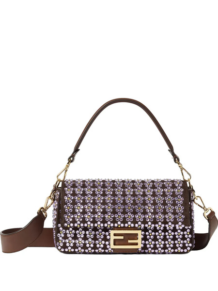  Fendi Medium Baguette Crystals-embellished Shoulder Bag - Brown 