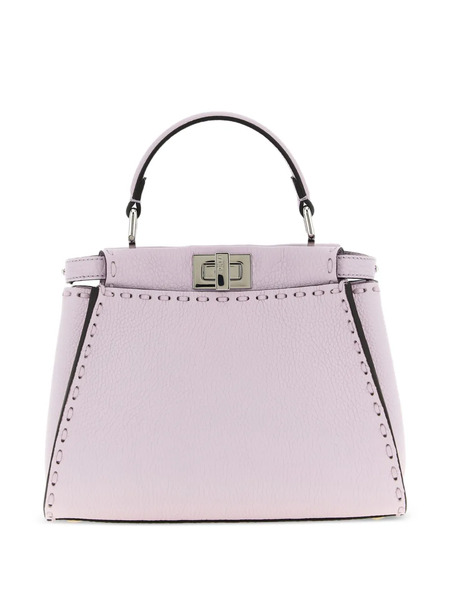  Fendi Mini Peekaboo Selleria Topstitching Tote Bag - Purple 