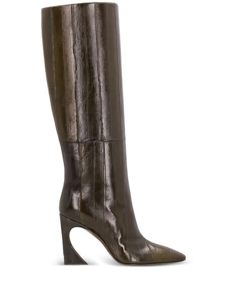  Fendi 95mm Arco Leather Boots - Green 