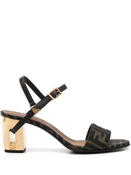  Fendi 65mm Delfina Sandals - Black 