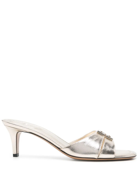  Fendi 55mm Ffold Mules - Gold 