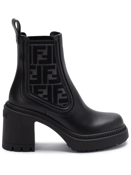  Fendi 65mm Monogram-detailed Boots - Black 