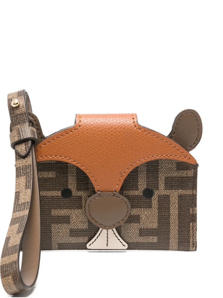  Fendi Monogram Animal Leather Wallet - Brown 