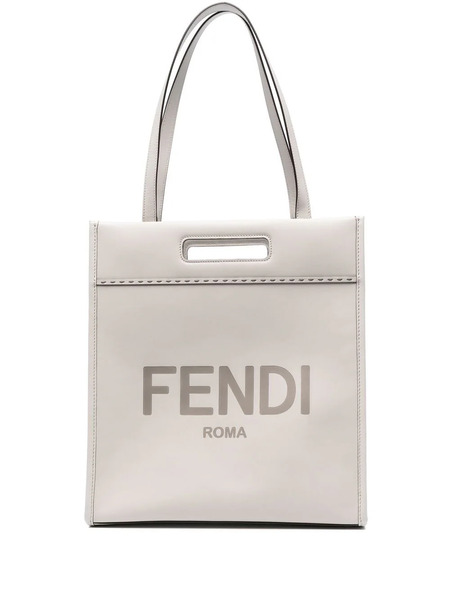  Fendi N-s Embossed Logo Tote Bag - Grey 