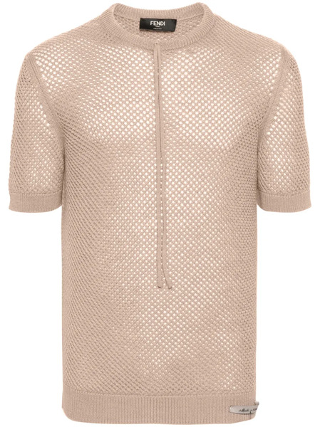  Fendi Open-knit Wool T-shirt - Neutrals 