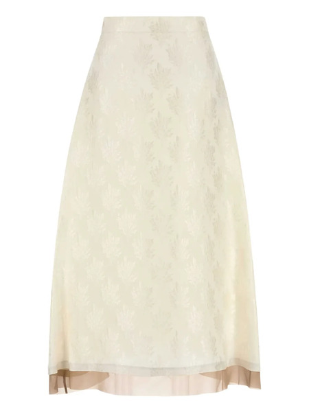  Fendi Patterned-jacquard Midi Skirt - White 
