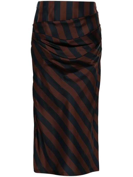  Fendi Pequin-stripe Midi Skirt - Blue 