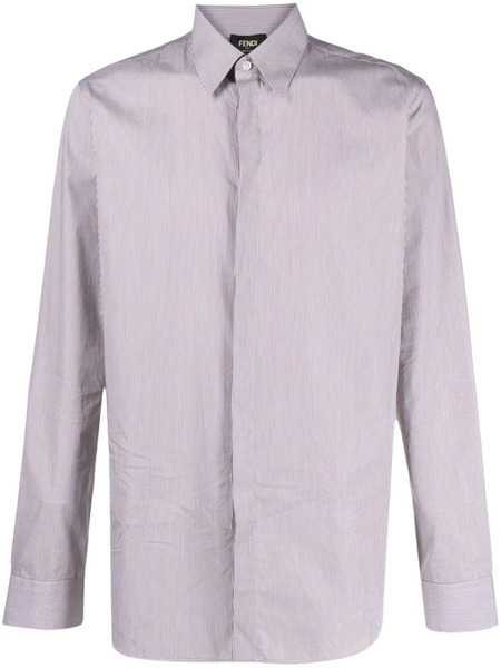  Fendi Pinstriped Cotton Shirt - Brown 
