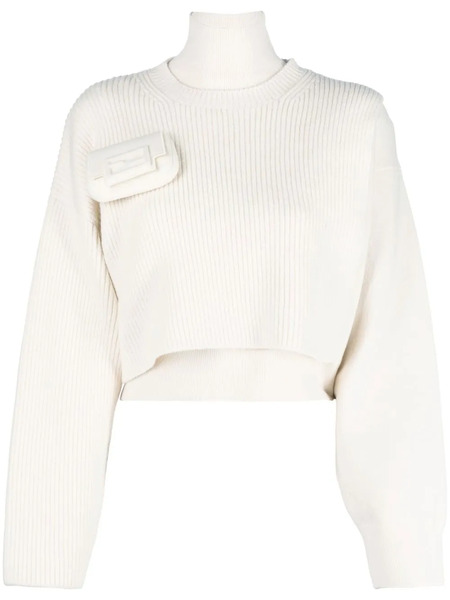  Fendi Pocket-detail Roll Neck Jumper - Neutrals 