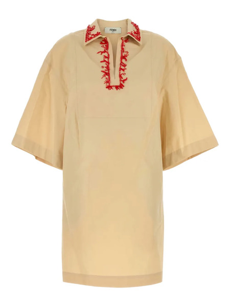  Fendi Poplin Mini Dress - Yellow 