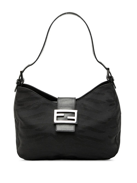  Fendi Pre-owned 2000-2010 Ff Zebra Print Canvas Shoulder Bag - Black 