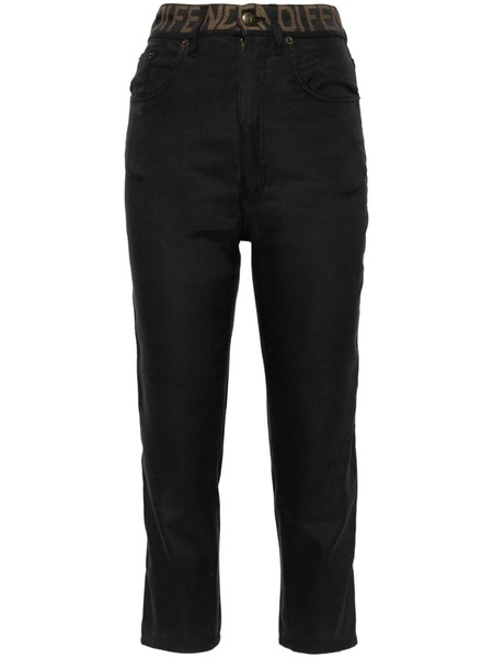  Fendi Pre-owned Logo-waistband Cropped Trousers - Grey 
