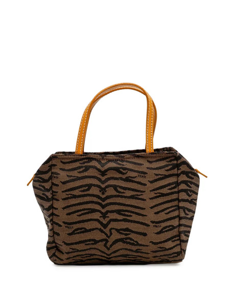  Fendi Pre-owned 2010-2025 Zebra Print Canvas Handbag - Brown 