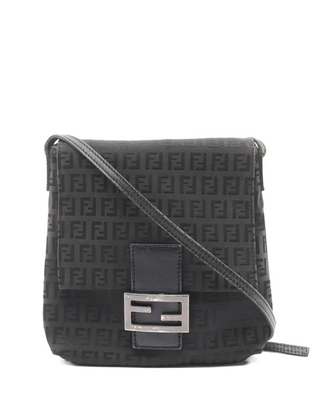  Fendi Pre-owned 2000 Zucchino Pattern Shoulder Bag - Black 