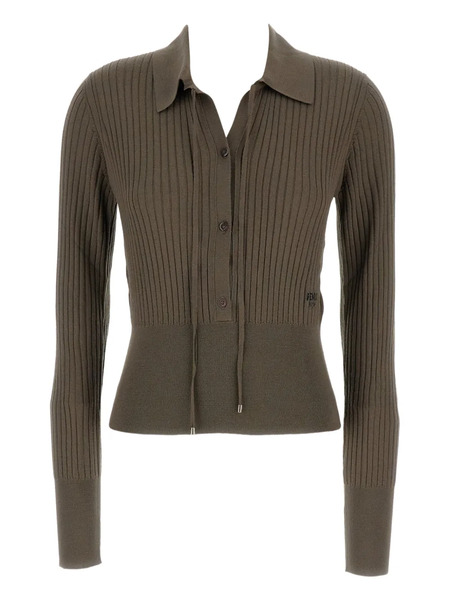  Fendi Ribbed Embroidered Knitwear - Brown 