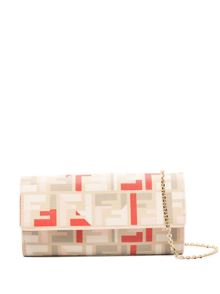  Fendi Roma Ff-pattern Clutch Bag - Neutrals 