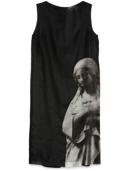  Fendi Roman Statue-print Midi Dress - Black 