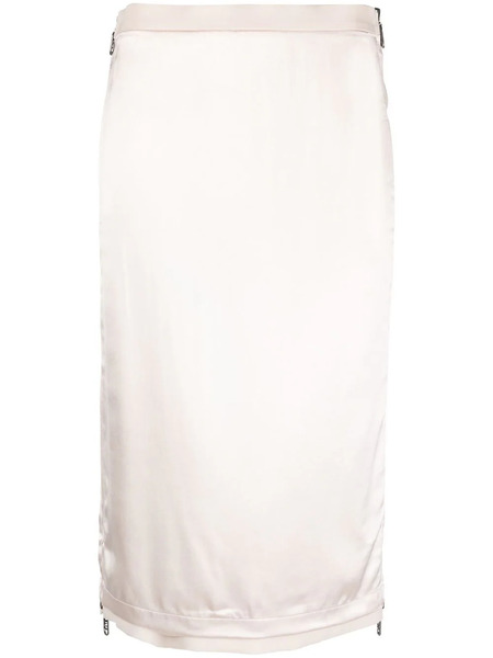  Fendi Satin-finish Gabardine Midi Skirt - Pink 