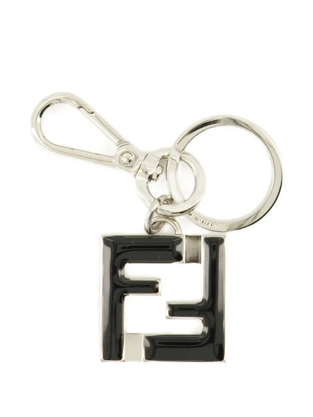  Fendi Squared-logo Lettering Keyring - Silver 