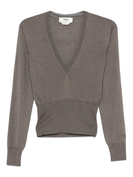  Fendi V-neck T-shirt - Neutrals 